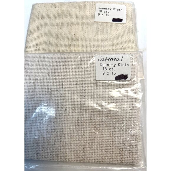 Kountry Kloth 18 Ct Oatmeal 9x15 Cross Stitch Fabric For Crafting & Embroidery 2 - Picture 1 of 3